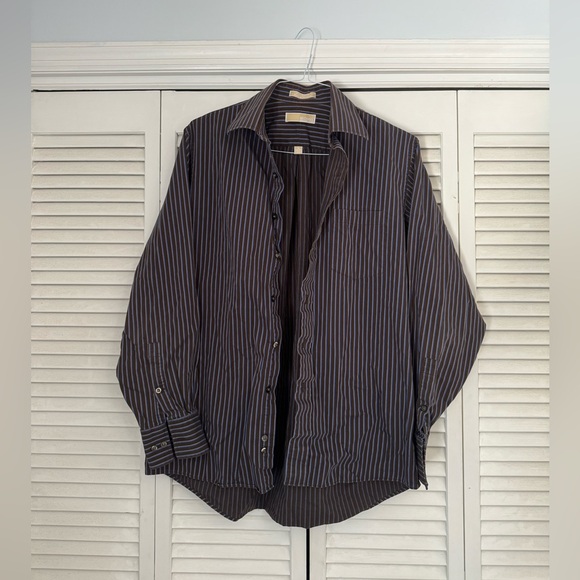 Michael Kors Dress Up Button Up Shirt Size 16 Large 100% Cotton - Picture 2 of 8